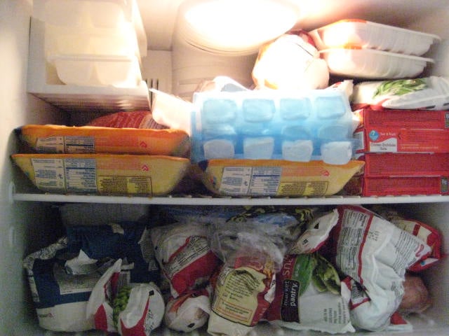 My freezer before my 17 Day Diet Delivery service arrived