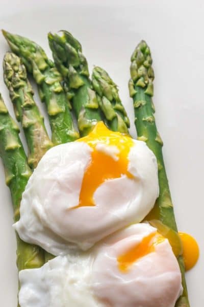 Poached eggs are a perfect way of preparing your protein for your Asparagus and Eggs breakfast