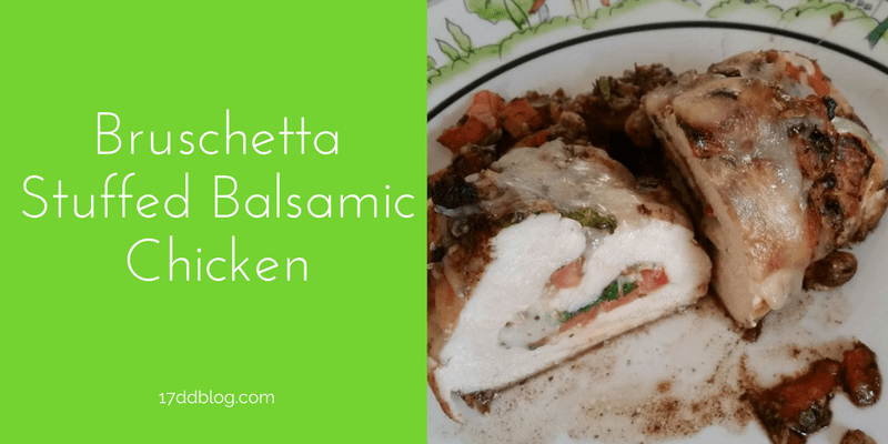 Bruschetta Stuffed Balsamic Chicken is a savory dish that is healthy for all cycles of the 17 Day Diet