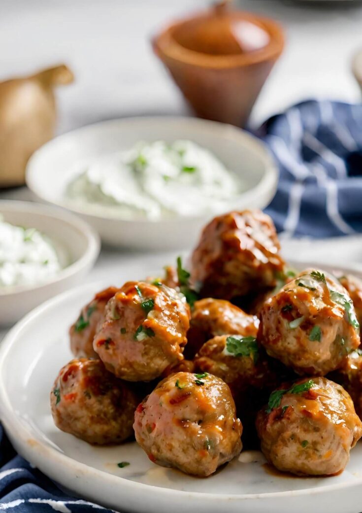 Greek Turkey Meatballs with Yogurt Tzatziki Sauce | My 17 Day Diet
