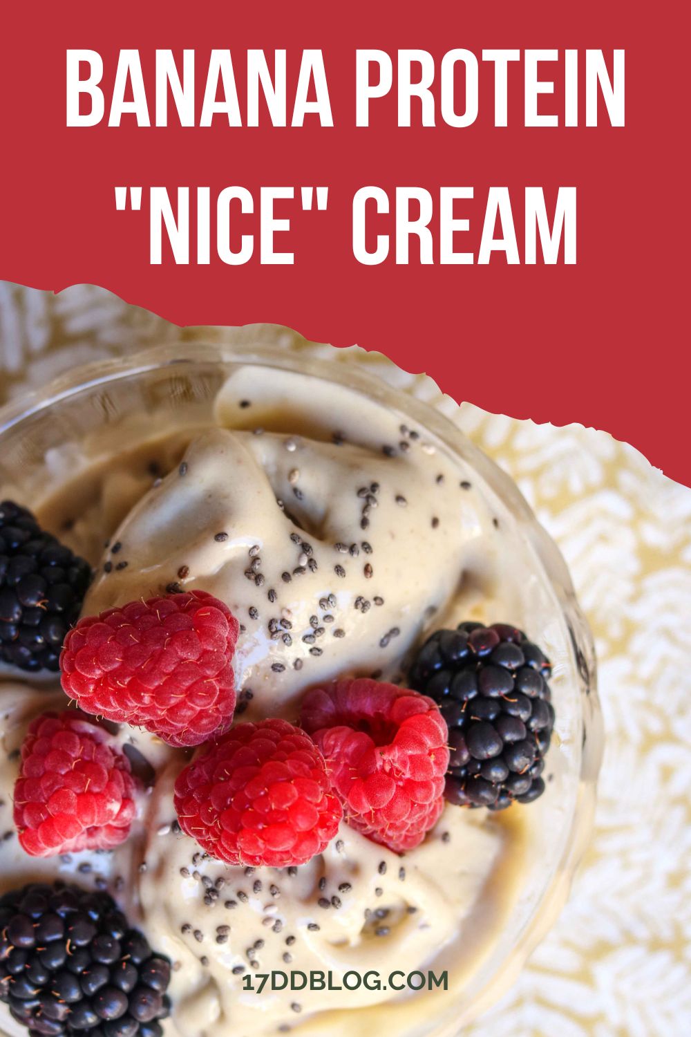 Banana Protein Nice Cream is a healthy alternative to a high fat and sugary ice cream