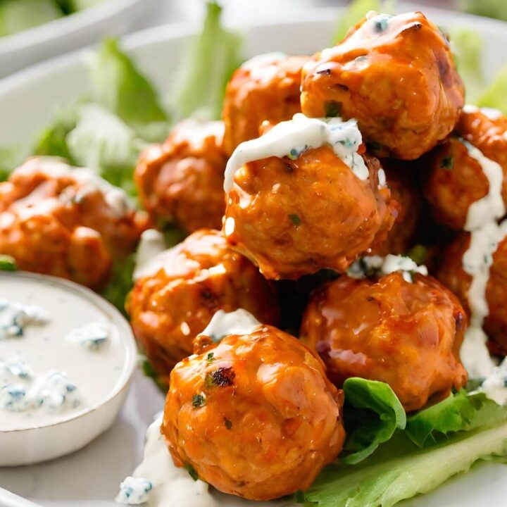 Healthy Buffalo Chicken Meatballs for the 17 Day Diet