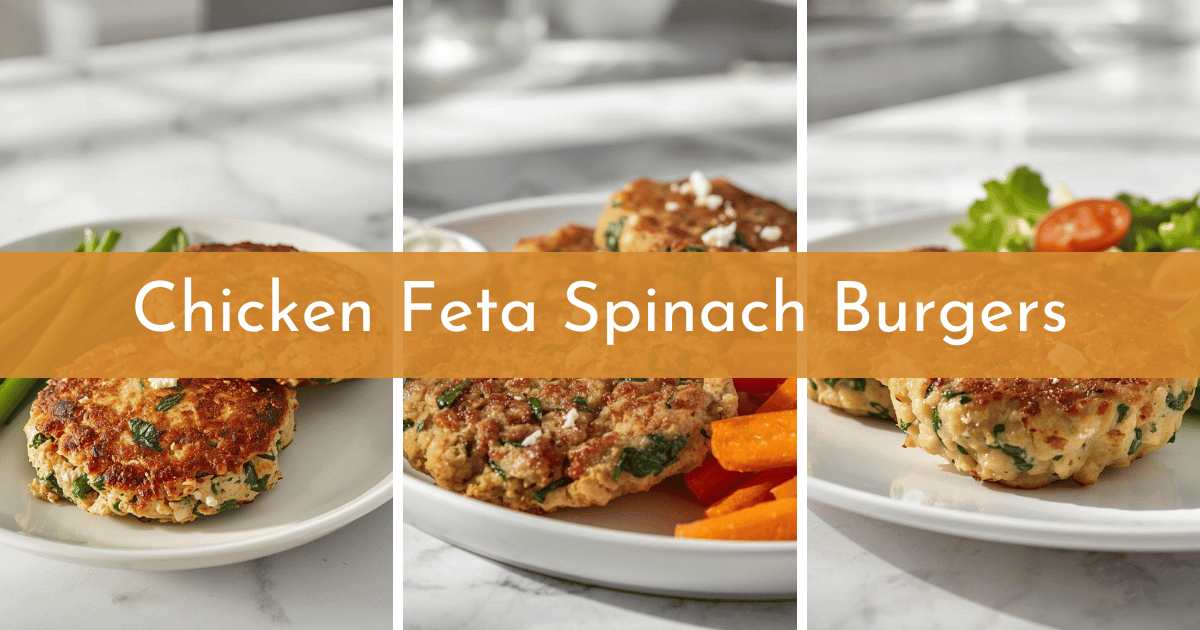 These low carb Chicken Feta Spinach Burgers are perfect for the 17 Day Diet