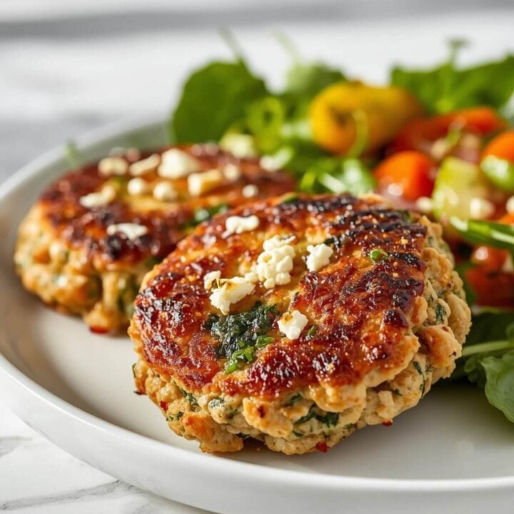 Chicken Feta Spinach Burgers are a great low carb grilling recipe if you're trying to lose weight