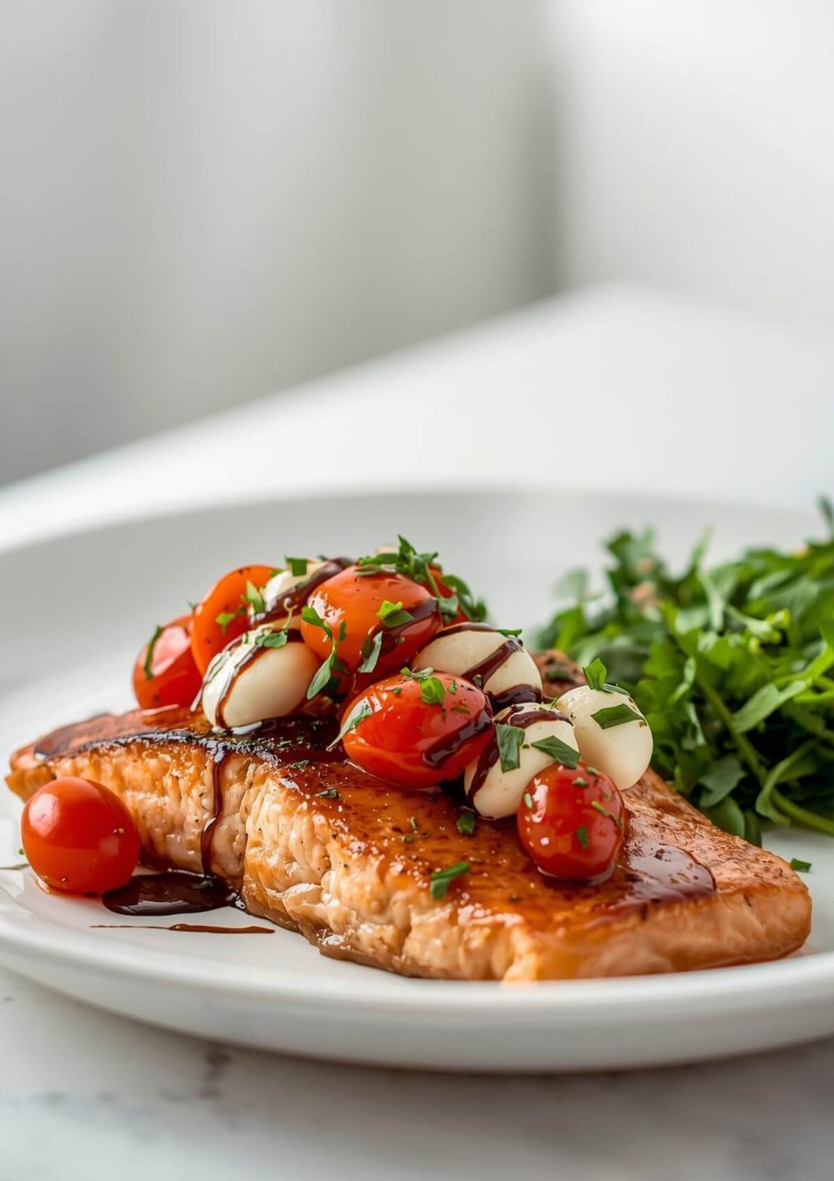 Caprese Salmon is a low carb recipe perfect for the 17 Day Diet