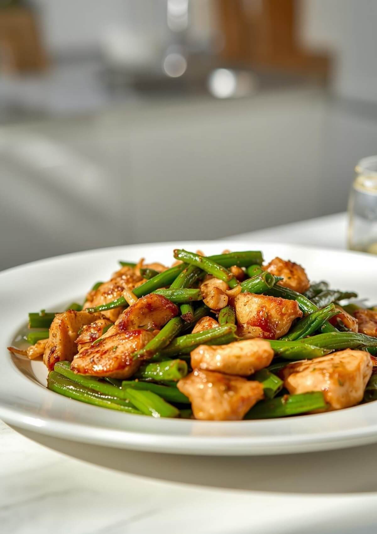 This low carb chicken and green bean stir fry is a great family-friendly option for dinner time