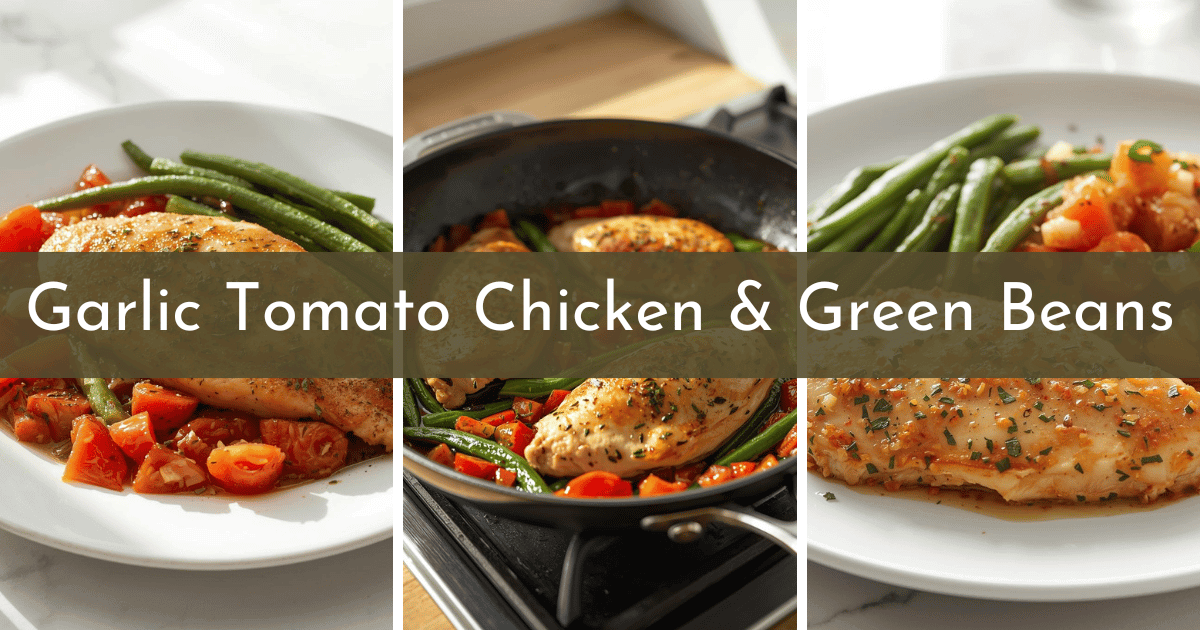 This Garlic Tomato Chicken and Green Beans dinner recipe is not only low carb, but budget friendly too!